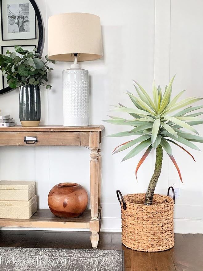 Briful Large Fake Agave Plants 3ft/35inch Tall Artificial Yucca Plants in Black Pot Outdoor Faux Agave Plants for Home Decor Office Fornt Porch Balcony Living Room Decor