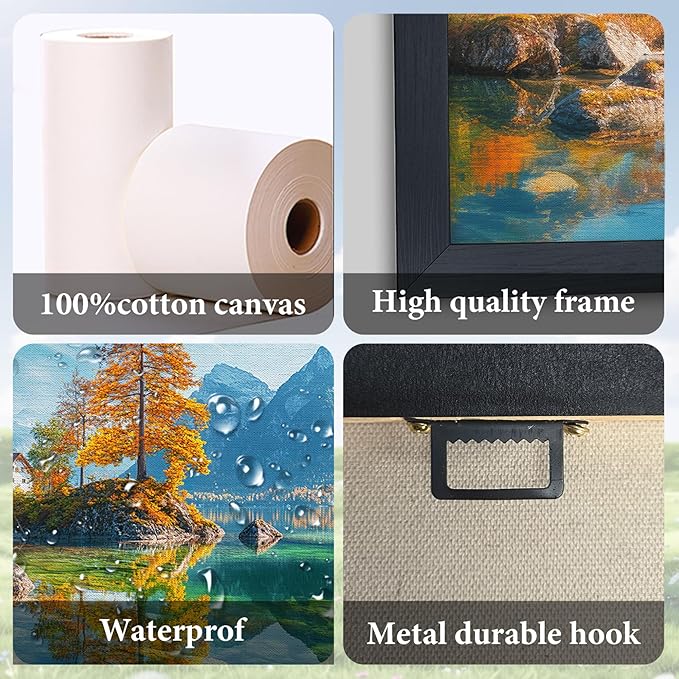 Lovira Lake Landscape Large Wall Art Nature Scenery Canvas Wall Decor Pictures Prints Painting Framed Modern Artwork for Living Room Bedroom Bathroom Kitchen Office 30"x60"