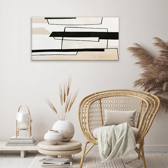 TAIJXAGSG Abstract Wall Art Painting Print Artwork Canvas Art Wall Decor 20x40 Inch Home Wall Decorations Black And White Wall Art Picture For Bedroom Bathroom Office