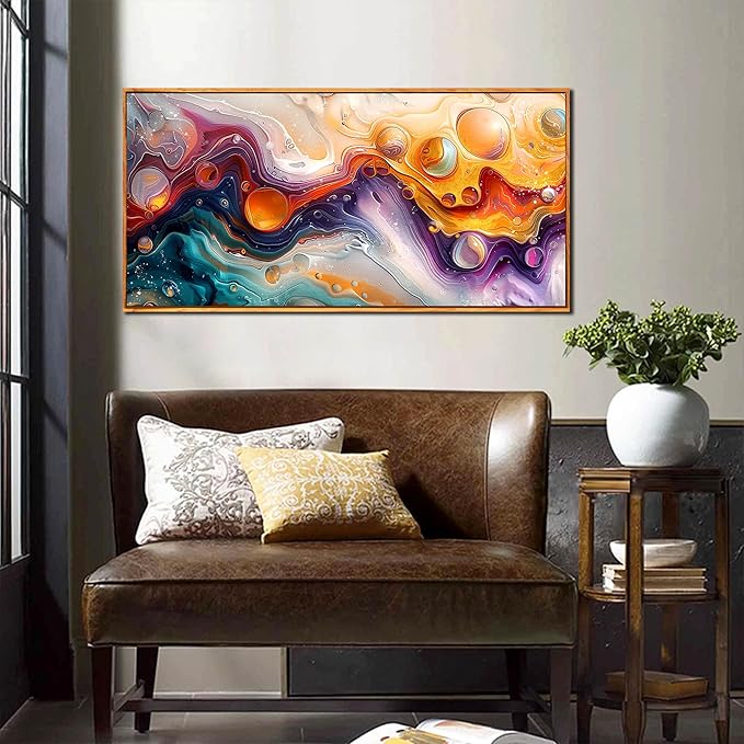 ZHAOSHOP Abstract Colorful Canvas Wall Art for Living Room - Modern Picture Wall Art for Office - Frames Wall Art for Bedroom Size 20" x 40"