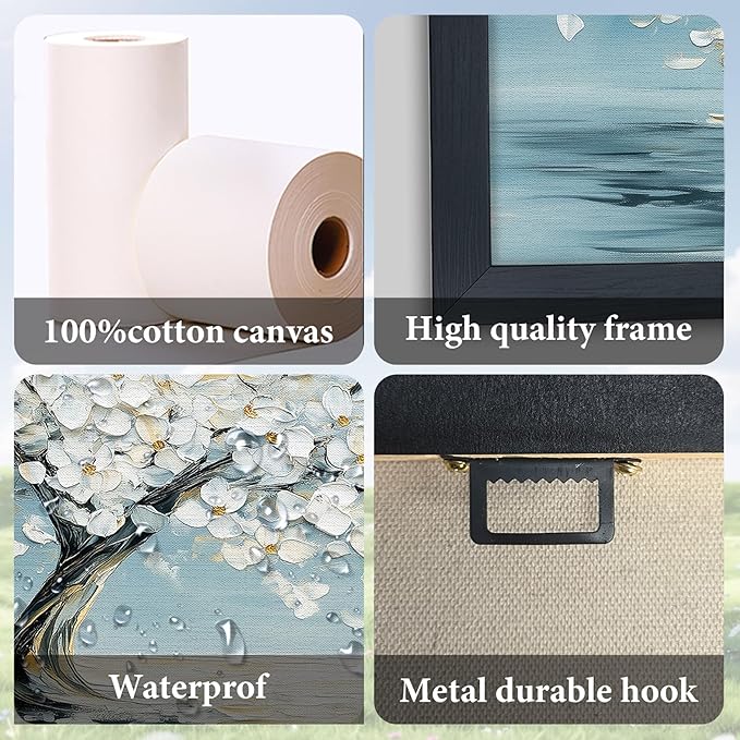 Lovira White Tree Large Wall Art Canvas Wall Decor Pictures Prints Painting Framed Artwork for Living Room Bedroom Bathroom Kitchen Office 24"x36"