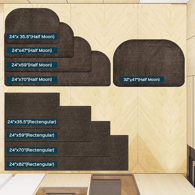 Washable Kitchen Rugs Set of 2 (24" x 35.5" + 24" x 59" Rectangular), Kitchen Mats for Floor, Indoor Entryway Runner Rugs for Laundry, Bathroom, Door, Bedroom (Roll Packing)