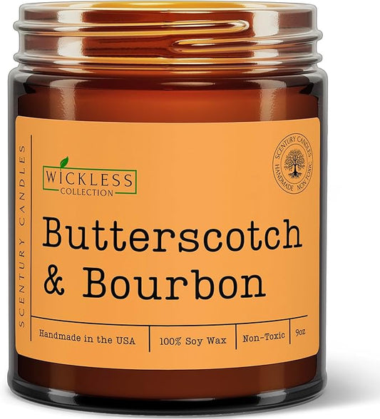 Wickless Candles for Candle Warmer Lamp, Many Scents to Choose, 100% Non-Toxic Soy Wax, Scented Candle Melts for Warming Plate, Handmade in The USA (Butterscotch & Bourbon)