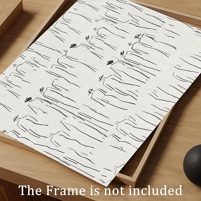 Uniro Neutral Sketch Art Prints, Vintage Abstract Figure Canvas Art, Minimalist Line Drawing for Gallery Wall Decor (8" x 10" - Unframed)