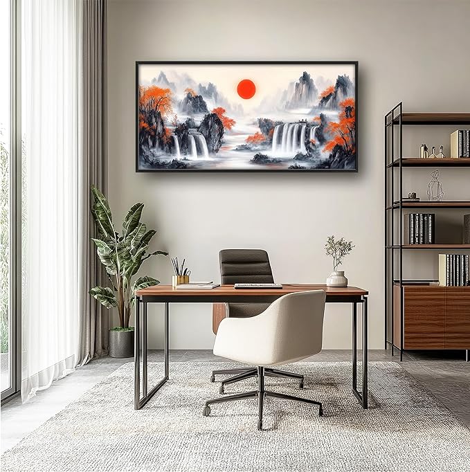 Lovira Japanese Mountain Landscape Large Wall Art Japan Canvas Wall Decor Pictures Prints Painting Framed Artwork for Living Room Bedroom Bathroom Kitchen Office 30"x60"