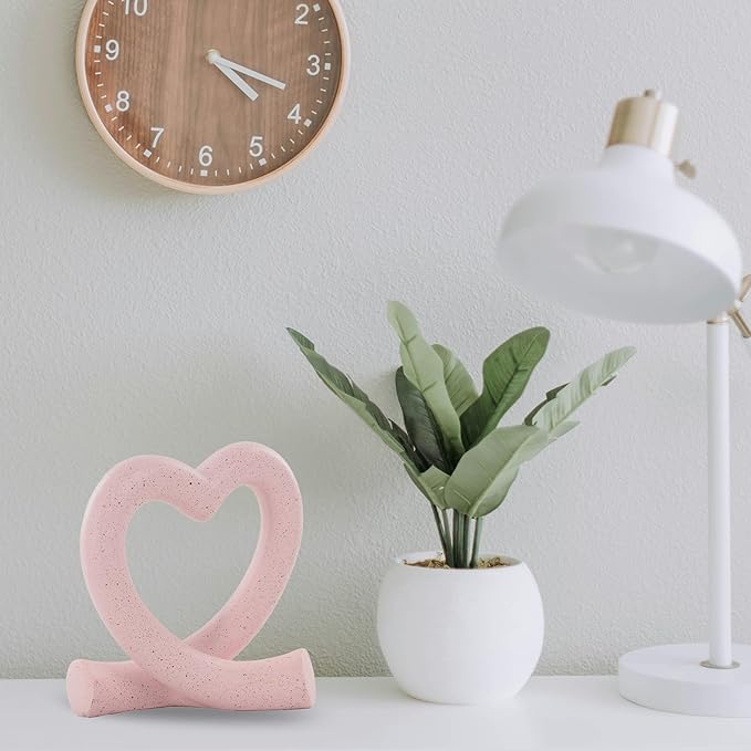 Heart Sculpture Home Decor - Love Line Modern Aesthetic Statue - Unique Ornaments Decorations for Living Room, Coffee Table, Bedroom, Shelf - Romantic Gifts for Lover