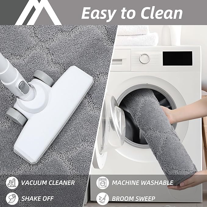 COSY HOMEER Soft Kitchen Floor Mats for in Front of Sink Super Absorbent Kitchen Rugs and Mats 20"x79" Non-Skid Kitchen Mat Standing Mat Washable,Polyester,Grey