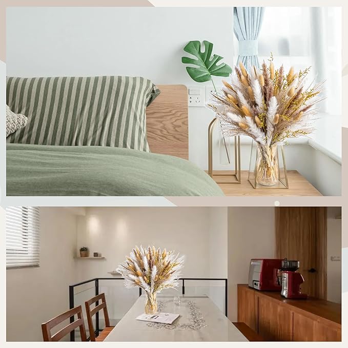 Boho Decor Bouquet - Pampas Grass and Reed Grass Decor kit Mix Dried Flower Arrangement Home Table Rustic Farmhouse Bedroom Decor