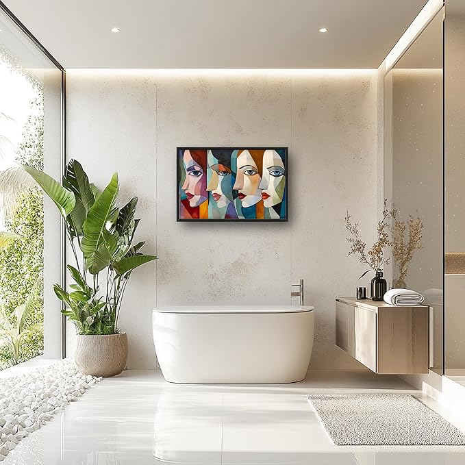 Lovira Abstract Women Face Large Wall Art Canvas Wall Decor Pictures Prints Painting Framed Modern Vertical Artwork for Living Room Bedroom Bathroom Office Woman 24"x36"