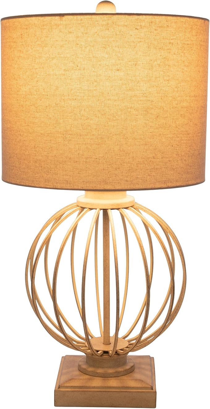 Lavish Home Set of 2 Table Lamps - Modern Lamps with USB Charging Ports and LED Bulbs - for Living Room, Office, or Bedroom Decor (Sand)