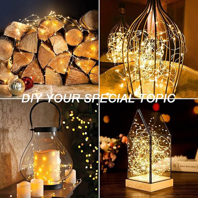 MUMUXI 12 Pack 7.2ft Fairy Lights Battery Operated String Lights, 20 Mini Battery Powered LEDs for Centerpiece Table Decorations, Wedding Party Mason Jar Christmas, Silver Wire Warm White