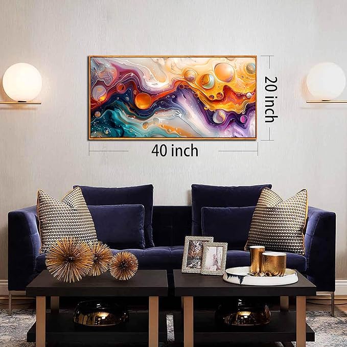 ZHAOSHOP Abstract Colorful Canvas Wall Art for Living Room - Modern Picture Wall Art for Office - Frames Wall Art for Bedroom Size 20" x 40"