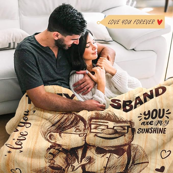 Birthday Gifts for Husband from Wife - Anniversary Wedding Gifts for Men - Romantic Love Present for Him - Christmas Fathers Valentines Day Birthday Gift Ideas for Husband - to My Man Blanket 60"x80"