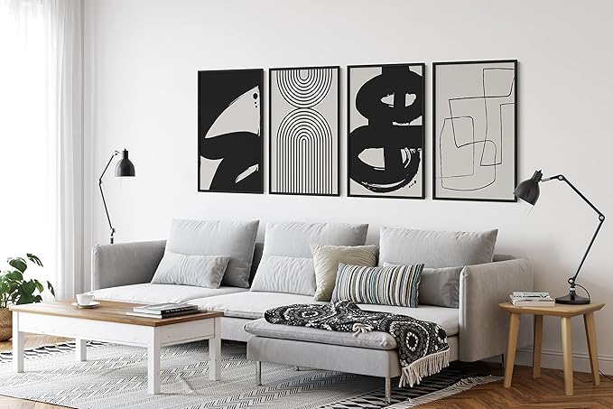 Haus and Hues 24x36 Black Oak Wood Picture Frames Set of 15 - Premium Bulk Picture Frames 24x36 Bundle - Elegant Gallery Wall Frame Set for Posters, Art Display - Ideal for Wall Decor in Home & Office