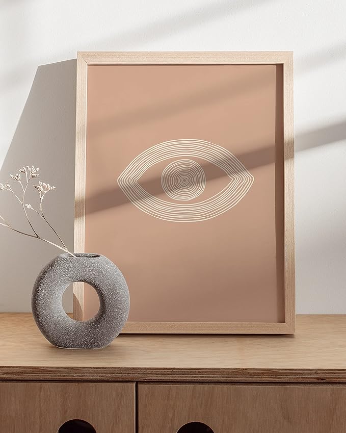 HAUS AND HUES Boho Posters Neutral Wall Art Prints - Boho Posters and Abstract Art, Brown Wall Decor Eye of Sauron | 12" x 16" UNFRAMED