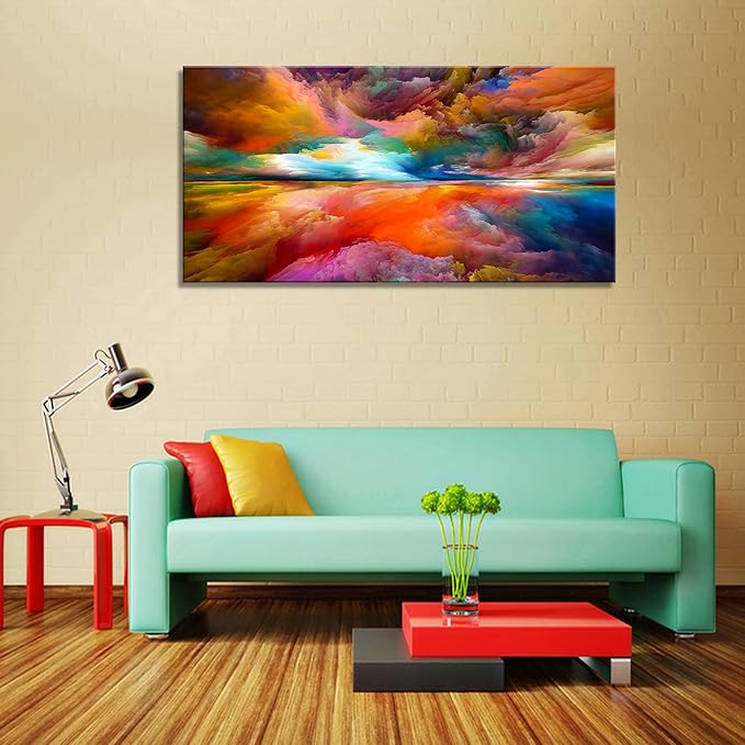 YYYYHPP YP2075 Abstract Wall Art Colorful Clouds Landscape Pictures Canvas Prints Paintings Ready to Hang for Living Room Bedroom Kitchen Home and Office Wall Decor