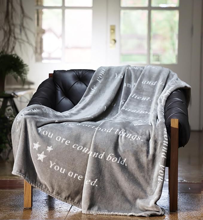 WOLF CREEK BLANKET - Single Layer Fleece Light and Love Compassion Blanket- Positivity Courage and Affirmations Get Well Gift, Plush Healing Thoughts Love Hope & Comfort