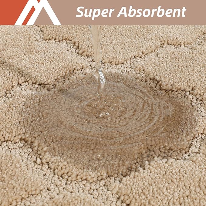 COSY HOMEER Soft Kitchen Floor Mats for in Front of Sink Super Absorbent Kitchen Rugs and Mats 20"x79" Non-Skid Kitchen Mat Standing Mat Washable,Polyester,Beige