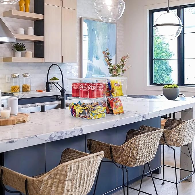 Sorbus Large Clear Plastic Storage Bins with Lids, Clear Stackable Storage Bins, Laundry Room Organizer Bins, Office, Classroom, Playroom, Bathroom, Laundry Room Organization and Storage (4 Pack)