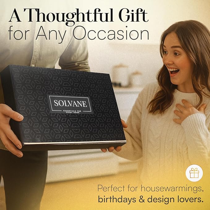 Solvane Wooden Serving Tray in Black โ 15x11in Rectangular Ottoman & Coffee Table Tray, Decorative Wood Tray with PU Leather Base for Living Room, Kitchen, Bathroom & Vanity