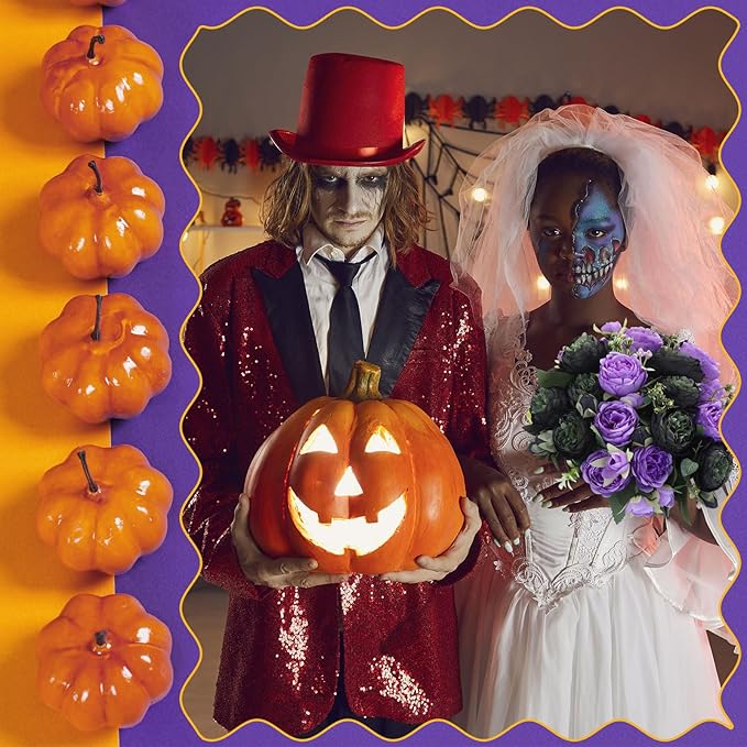 Geosar 8 Bundles Artificial Peonies Flowers Fake Silk Peony Bouquet Faux Peonies Flowers Bulk for Decoration Vase Florals Arrangements Wedding Party Table (Black,Purple)