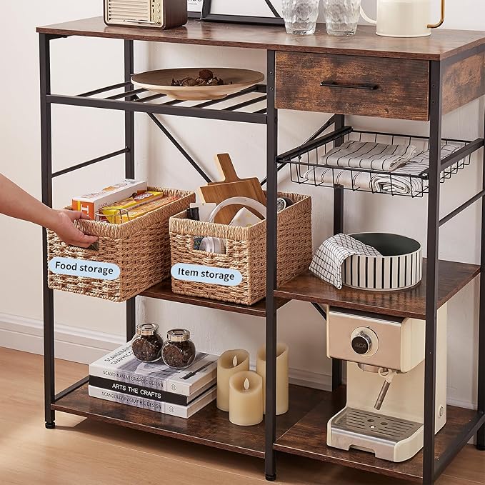 OIAHOMY Wicker Baskets, Paper Rope Storage Baskets for Organizing with Built-in Handles, 2 Packs-Yellow