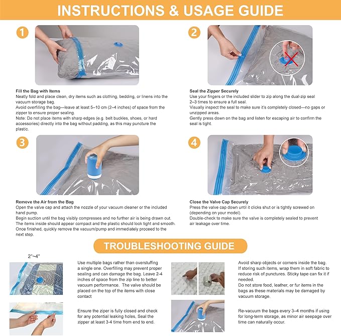 Vacuum Storage Bags with Electric Pump, 22 Pack (3 Jumbo/3 Large/8 Medium/8 Small) Vacuum Seal Space Saver Bags for Clothing, Pillows, Blanket, Bedding, Comforters