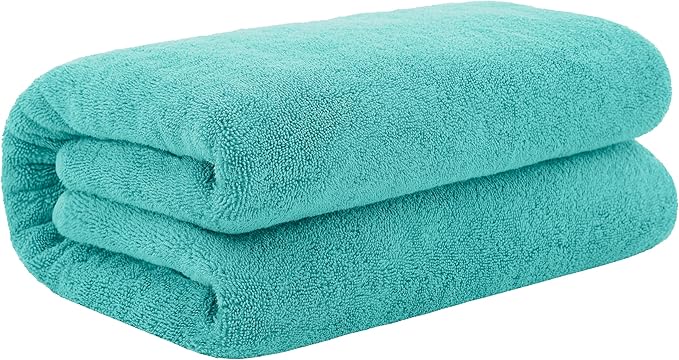 Cotton Paradise 100% Cotton 40x80 Oversized Bath Sheet, Extra Large Turkish Bath Towels for Bathroom, Turquoise Bathsheet