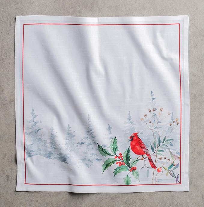 Maison d' Hermine Cloth Napkins Set of 4 100% Cotton Everyday Reusable Square Napkins Cloth Washable, Dinner, Party, Wedding, Restaurant (Morzine, 20" x 20")