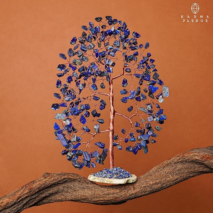 Crystal Trees for Home and Office Decoration, Lapis Lazuli Chakra Healing Crystals Feng Shui Handmade Trees for Positive Energy, Money, Good Luck, Christmas Decor, Birthday Gifts for Women, Mom