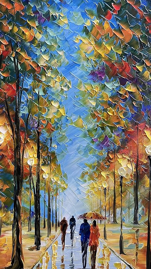 Tyed Art- 100% hand-painted 3D canvas abstract oil painting Landscape art contemporary large canvas wall art painting home Living Room decoration wall 24x48inch