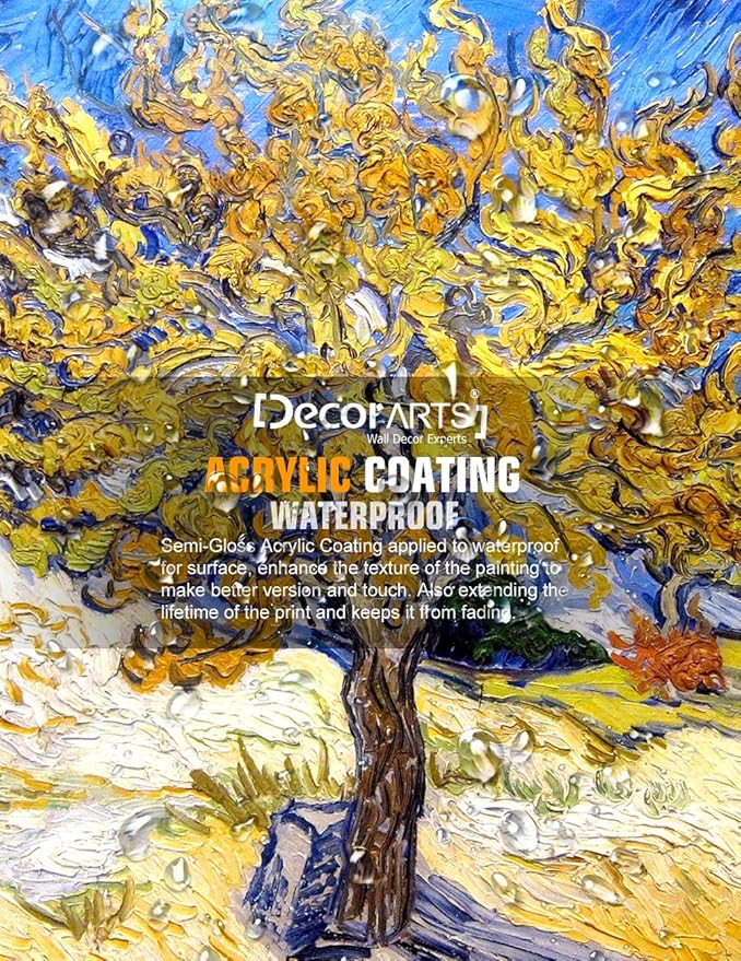 DECORARTS - The Mulberry Tree, Vincent Van Gogh Art Reproduction. Giclee Canvas Prints Wall Art for Home Decor 20x16