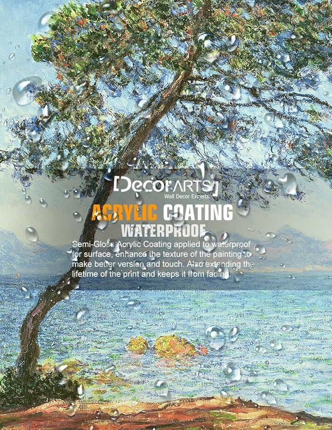 DECORARTS - The Esterel Mountains 1888, Claude Monet Art Reproduction. Giclee Canvas Prints Wall Art for Home Decor 20x16