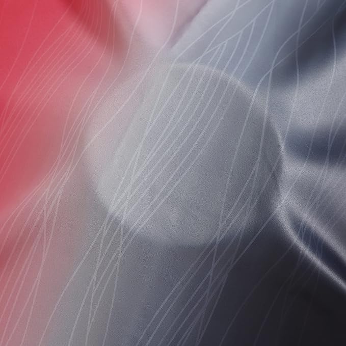 Estelar Textiler Black and Red Ombre Blackout Curtains 90 Inches Long 2 Panels Set, Thermal Insulated Gradient Drapes for Bedroom, Full Room Darkening Energy Saving Curtains for Living Room,52Wx90L