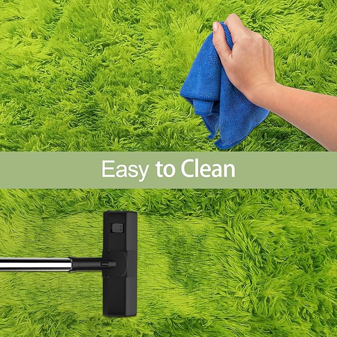 Tie-Dyed Runner Rug for Bedroom Green 2x8ft Fluffy Area Rug Bedside Runner Rug for Kids Room Boys Teens Nursery Baby Living Room Dorm Home Decor Carpets