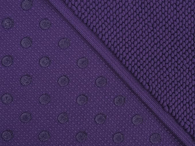 Cotton Paradise 100% Cotton Non Slip Bath Mats for Bathroom, 17x24 inch Soft Absorbent Quick Dry Machine Washable Floor Bath Mat, Purple