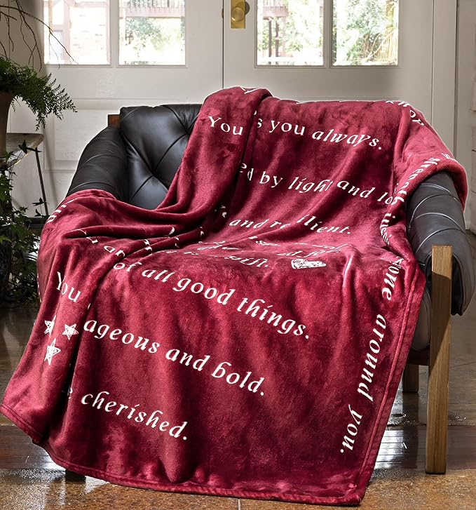 WOLF CREEK BLANKET - Single Layer Fleece Light and Love Compassion Blanket- Positivity Courage and Affirmations Get Well Gift, Plush Healing Thoughts Love Hope & Comfort