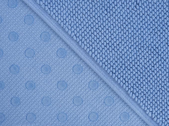 Cotton Paradise 100% Cotton Non Slip Bath Mats for Bathroom, 20x34 inch Soft Absorbent Quick Dry Machine Washable Floor Bath Mat, Sky Blue Bath Rug