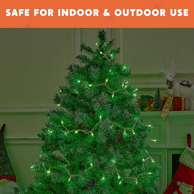 Joiedomi Christmas String Lights Indoor,100 Count Mini Green Light,21.4 FT Lighting Decor for Patio Dorm Classroom Bedroom Holiday Wedding Party Garland Birthday Festival,White Wire