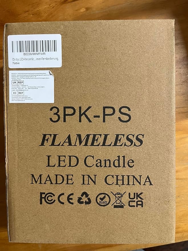 Da by Flameless Candle with Recessed Fairy Lamp, Dynamic Flame Candle Battery Powered with Timer & Remote Control 3-Piece Set