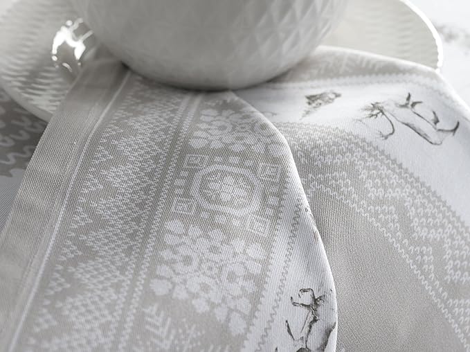 Maison d' Hermine Cloth Napkins Set of 4 100% Cotton Everyday Reusable Square Napkins Cloth Washable, Dinner, Party, Wedding, Restaurant (Cozy Christmas, 20" x 20")