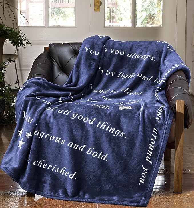 WOLF CREEK BLANKET - Single Layer Fleece Light and Love Compassion Blanket- Positivity Courage and Affirmations Get Well Gift, Plush Healing Thoughts Love Hope & Comfort