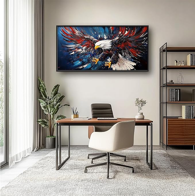 Lovira Bald Eagle Large Wall Art Patriotic Canvas Wall Decor Pictures Prints Painting Framed Modern Artwork for Living Room Bedroom Bathroom Office 30"x60"