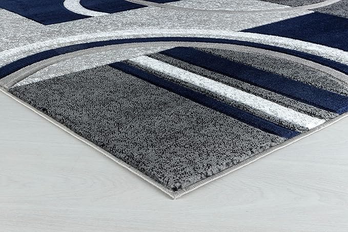 GLORY RUGS Area Rug Modern Soft Hand Carved Contemporary Floor Carpet with Premium Fluffy Texture for Indoor Living Dining Room and Bedroom Area (4x6, Navy)