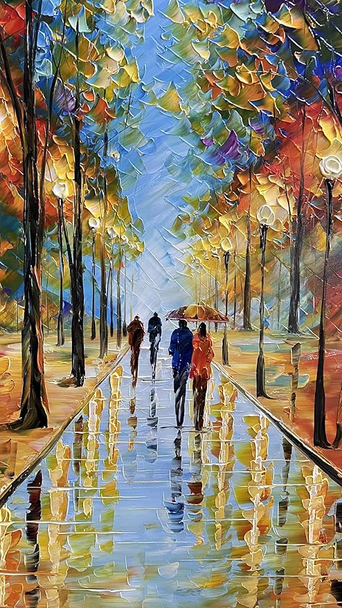 Tyed Art- Large Contemporary Wall Art Landscape Oil Painting On Canvas palette knife Textured Tree Painting hand-painted Acrylic Abstract Landscape wall art modern canvaspainting Living room bedroom hanging bedside ofa background painting 30x60inch