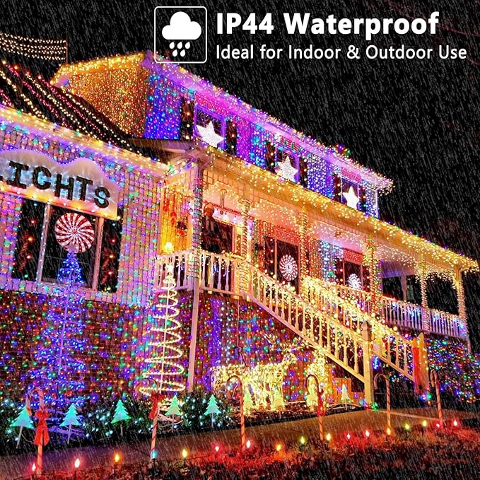 Brizled Christmas String Lights, 279ft 800 LED Color Changing With Remote, 11 Modes Tree Lights Warm White & Multicolor Green Wire for Xmas Party Home Outdoor