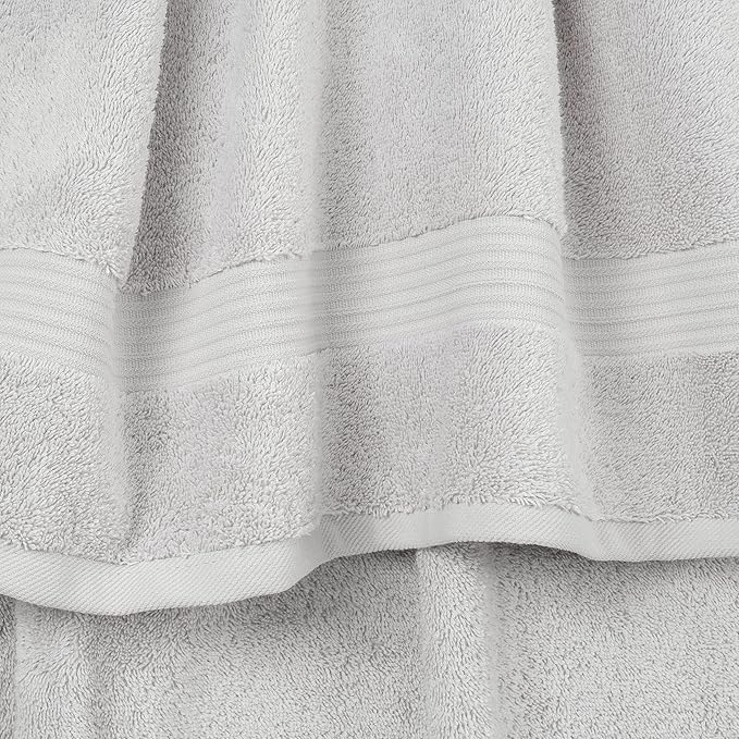 Cotton Paradise 4 Piece Turkish Bath Towels for Bathroom, 100% Cotton Extra Large Soft Plush Towels Bathroom Set, Silver Grey