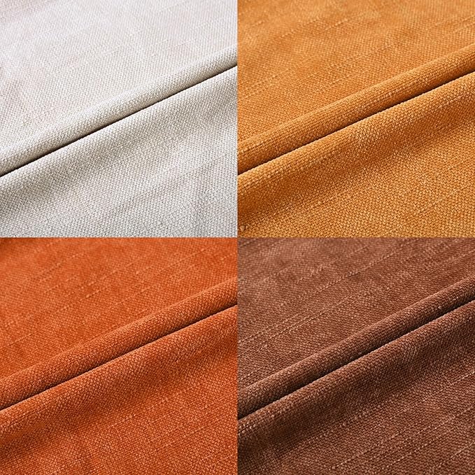 Set of 4 Soft Textured Decorative Throw Pillow Covers 16x16 Inch Cozy Farmhouse Cushion Cover Square Accent Pillow Cases for Bed Couch Sofa Living Room, Beige Rust Orange