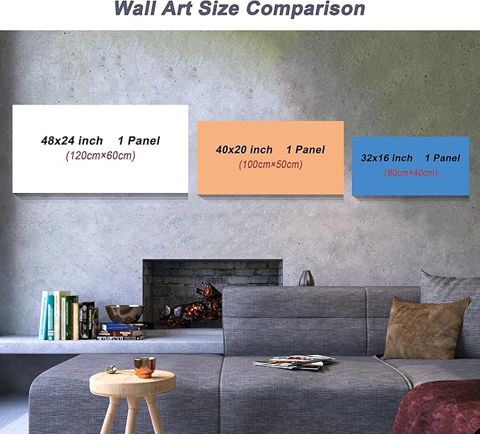 Dimpoli Beach Ocean Canvas Wall Art, Ocean Seagull Birds Blue Natural Scene Artwork Decorations for Home Living Room Decor 48x24 Inches