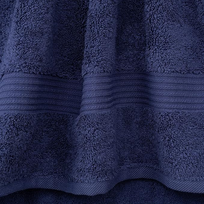 Cotton Paradise Hand Towels for Bathroom, 100% Cotton Turkish 4 Piece Hand Towel Set, Soft Absorbent Face Towels, Navy Blue Hand Towels